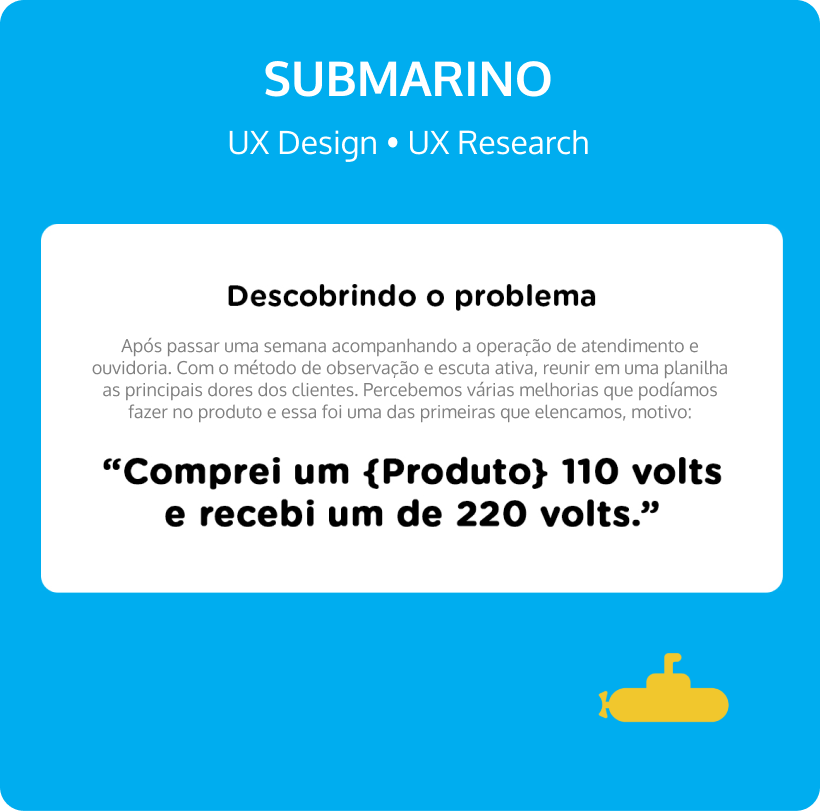 UX Design e Research Submarino